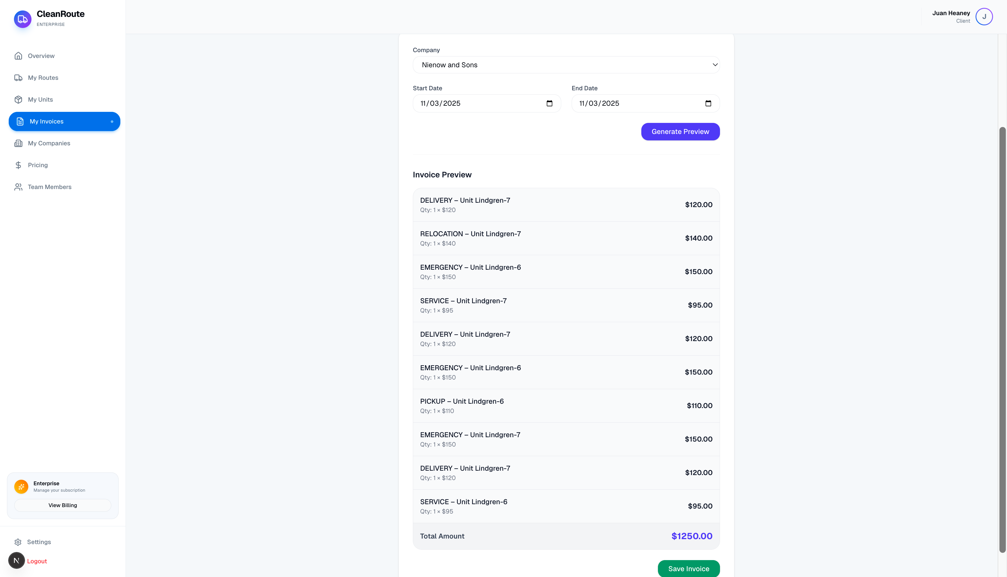 Billing Dashboard